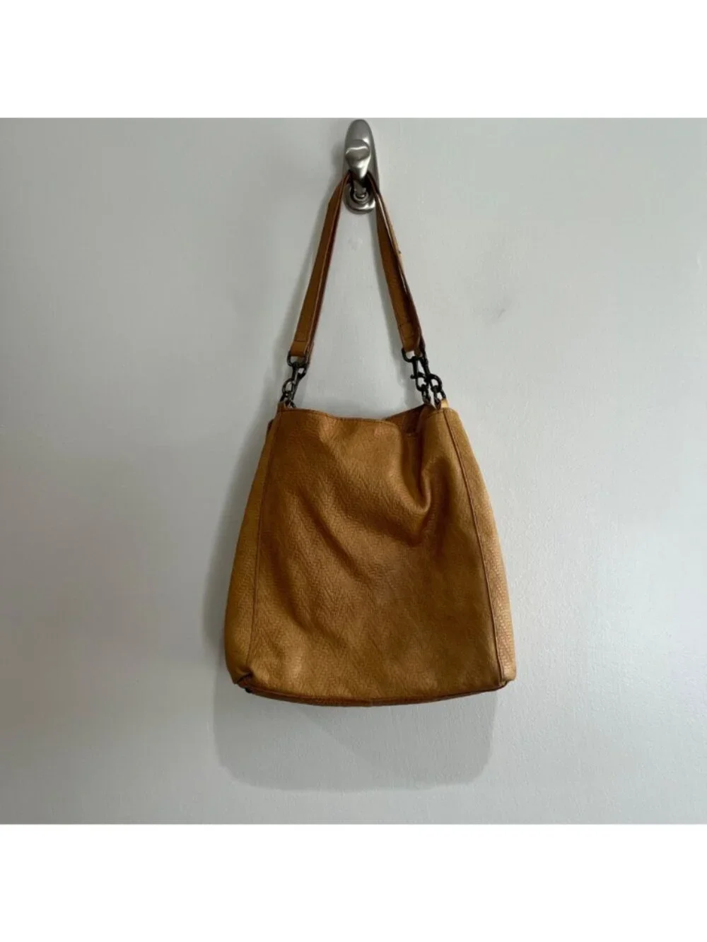 American Leather Co. Austin Triple Entry Hobo Bag Brown Leather